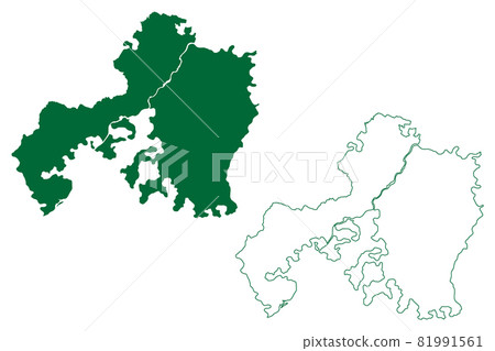 Jhansi district (Uttar Pradesh State, Republic of India) map vector illustration, scribble sketch Jhansi map 81991561
