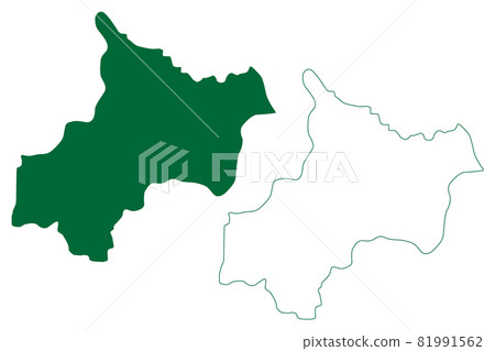 Jayashankar Bhupalpally district (Telangana State, Republic of India) map vector illustration, scribble sketch Jayashankar Bhupalpally map 81991562