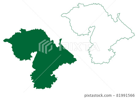 Jammu district (Jammu and Kashmir union territory, Republic of India) map vector illustration, scribble sketch map 81991566