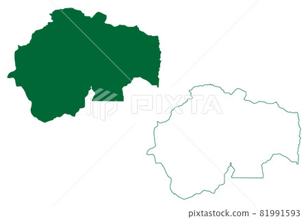 Kalimpong district (West Bengal State, Republic of India) map vector illustration, scribble sketch Kalimpong map 81991593