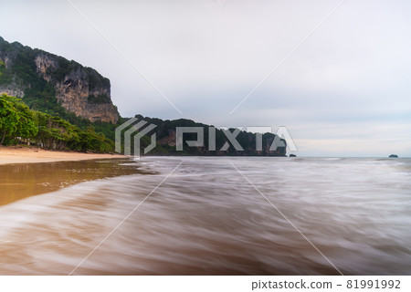 Beach sea sunset or sunrise with sky and cloud in twilight Beach sea sunset or sunrise with sky and cloud in twilight 81991992