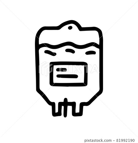 blood bag line vector doodle simple icon - Stock Illustration [81992190 ...