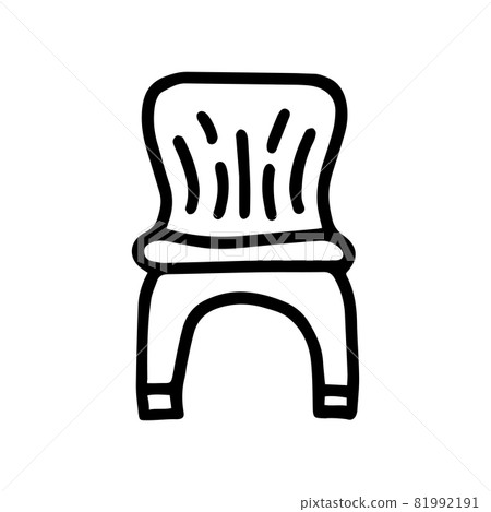 plastic chair line vector doodle simple icon 81992191