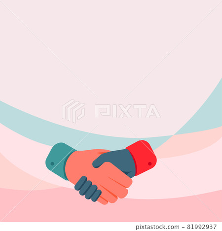 Hands Drawing In Handshake Position Showing Deal Agreement And Greeting. Palm Design Shaking Hand Displaying Proper Greet Manner. Hands Drawing In Handshake Position Showing Deal Agreement And Greeting. Palm Design Shaking Hand Displaying Proper Greet Manner. 81992937