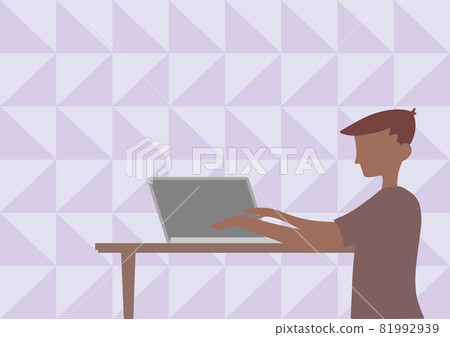 Businessman Standing Drawing Using Laptop Placed On Top Of Wooden Table. Gentleman Sitting Design Uses Notebook Computer Showing Office Productivity. Businessman Standing Drawing Using Laptop Placed On Top Of Wooden Table. Gentleman Sitting Design Uses Notebook Computer Showing Office Productivity. 81992939