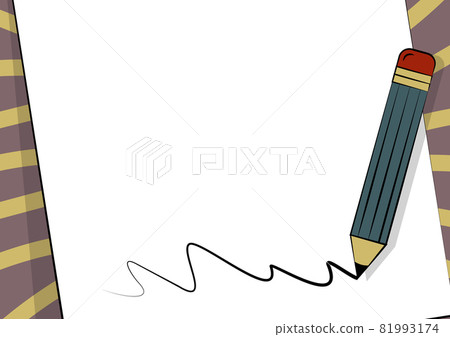 Pencil Drawing On Top Of Sheet Of Paper Scribble Drawing Line. Pen With Eraser Design Placed On Note With Doodle Draw Lines. Pencil Drawing On Top Of Sheet Of Paper Scribble Drawing Line. Pen With Eraser Design Placed On Note With Doodle Draw Lines. 81993174