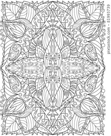 A Beautiful Large Flower Pattern Drawing Growing Slow Surrounded By Delightfully Leaves. Pretty Flowering Plant Line Drawing Ringe Gradually With Big Magnificently Petals. A Beautiful Large Flower Pattern Drawing Growing Slow Surrounded By Delightfully Leaves. Pretty Flowering Plant Line Drawing Ringe Gradually With Big Magnificently Petals. 81993739