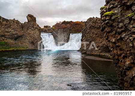 Hjalparfoss waterfall in South Iceland 81995957