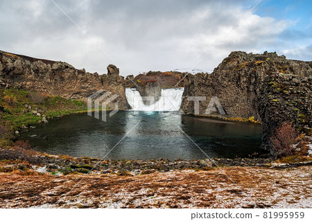 Hjalparfoss waterfall in South Iceland Hjalparfoss waterfall in South Iceland 81995959