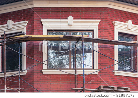 Windows of the apartment house at construction time. Windows of the apartment house at construction time. 81997172