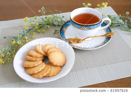 Cookies on a plate Biscuits and tea Cookies on a plate Biscuits and tea 81997826