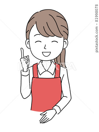 在超市工作的微笑女人插畫素材 81998078