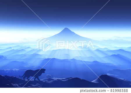 Mt. Fuji sunrise and tiger Mt. Fuji sunrise and tiger 81998388