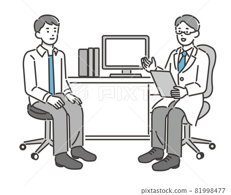 Vector illustration of a doctor examining a young man / hospital / doctor 81998477