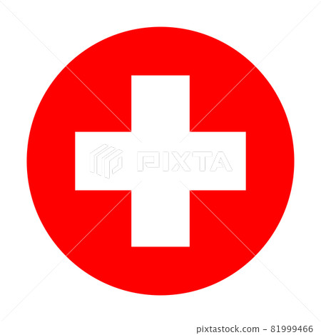 Medical cross in a red circle for graphic design, logo, website, social media, mobile app, UI illustration 81999466