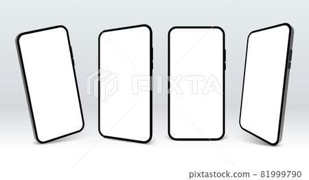 Smartphone mockup vector screen cell phone 3d. Smart phone mockup background isolated template Smartphone mockup vector screen cell phone 3d. Smart phone mockup background isolated template 81999790