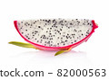 Slice Dragon fruit isolated on white background 82000563