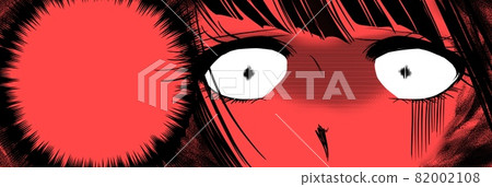 70's shojo manga The face of a beautiful black-haired woman who becomes white-eyed with anger 82002108