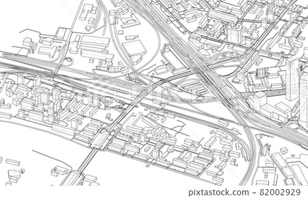 Urban modern landscape. Vector 82002929