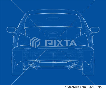 Electric Vehicle Sketch. Vector Electric Vehicle Sketch. Vector 82002955
