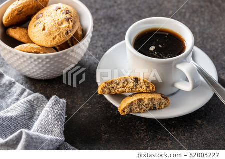 Coffee cup and sweet cookies. Coffee cup and sweet cookies. 82003227