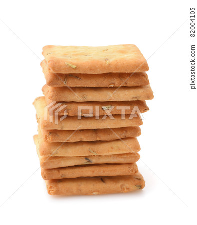 Front view of crackers with rosemary Front view of crackers with rosemary 82004105