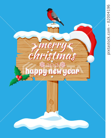 Christmas wooden signboard isolated Christmas wooden signboard isolated 82004196