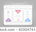 Infographic template of three parts on work sheet, tag banner, flat design of business icon, vector such as  teamwork, graph, and time management. 82004743