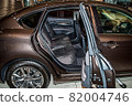 Backseat of a luxury sedan 82004746
