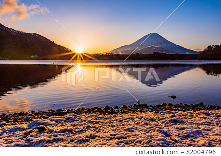 （山梨縣）富士山昭和湖的黎明 82004796
