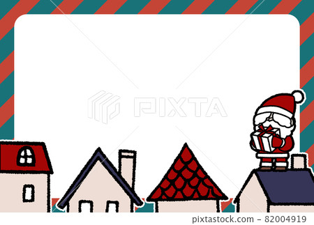 Message card_Christmas cityscape and Santa Claus Message card_Christmas cityscape and Santa Claus 82004919