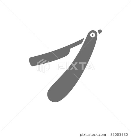 Straight razor grey icon. Isolated on white background 82005580
