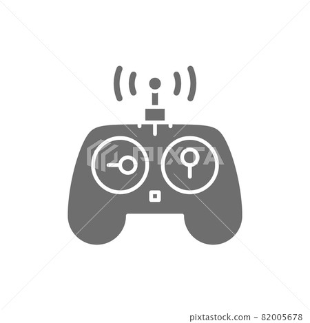 Control panel for drone, remote controller, gamepad grey icon. 82005678