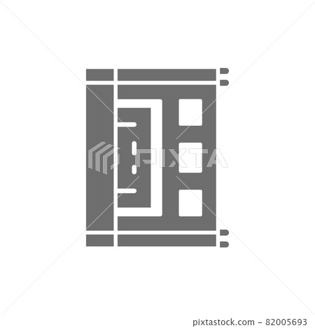 Ancient egyptian papyrus, parchment grey icon. Isolated on white background Ancient egyptian papyrus, parchment grey icon. Isolated on white background 82005693