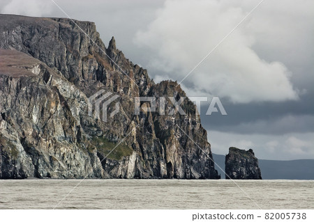 Epic arctic landscape of the sea coast with large cliffs Epic arctic landscape of the sea coast with large cliffs 82005738