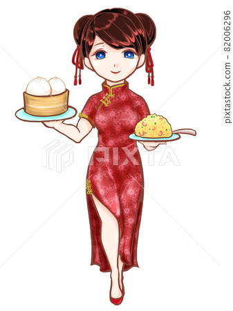 中餐館的旗袍女孩 82006296