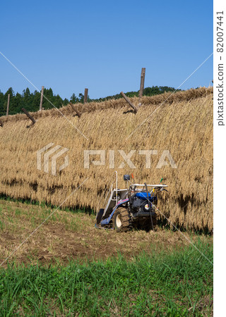 Rural scenery, dried rice rack Rural scenery, dried rice rack 82007441