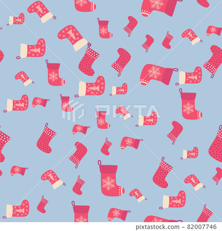 Christmas background with red stockings, wrapping paper and background image. Christmas stockings seamless pattern. Christmas background with red stockings, wrapping paper and background image. Christmas stockings seamless pattern. 82007746