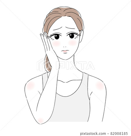 Women's beautiful skin, skin troubles, beauty skin care, worried faces, troubled faces, tank tops Women's beautiful skin, skin troubles, beauty skin care, worried faces, troubled faces, tank tops 82008185