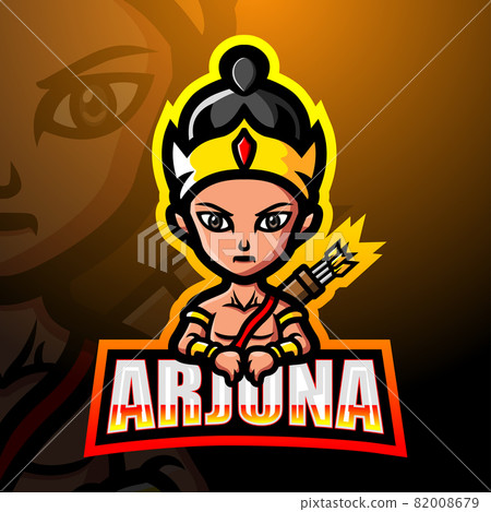 Arjuna mascot esport logo design 82008679