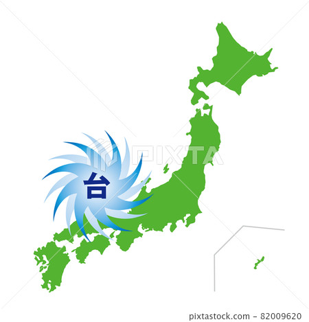 Image of typhoon information approaching the Japanese archipelago 82009620