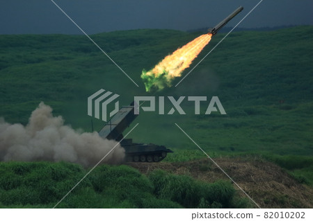 Demining rocket (Type 92 demining vehicle, Fuji Firepower Exercise, Shizuoka Prefecture) 82010202