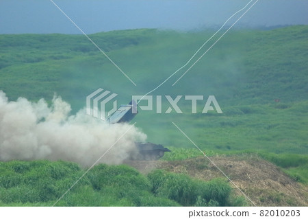 Demining rocket (Type 92 demining vehicle, Fuji Firepower Exercise, Shizuoka Prefecture) 82010203