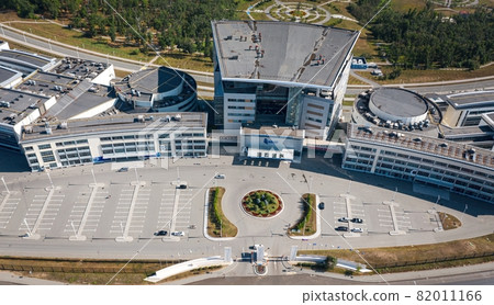 A drone view of the main entrance of the university A drone view of the main entrance of the university 82011166
