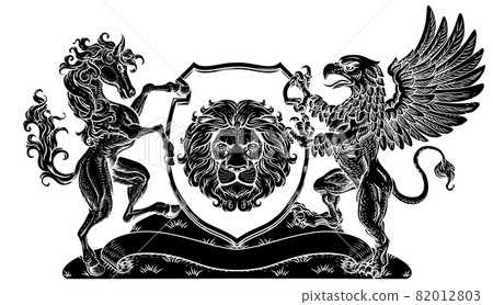 Coat of Arms Crest Griffin Horse Family Shield Coat of Arms Crest Griffin Horse Family Shield 82012803