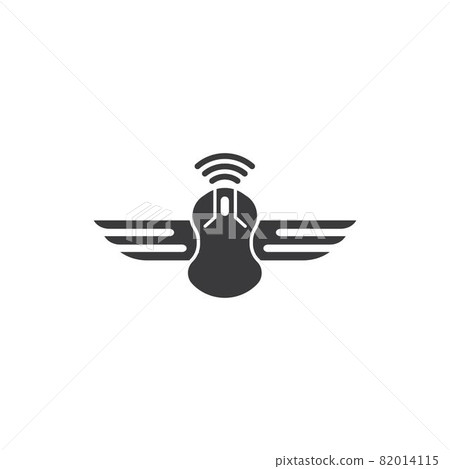 computer mouse wireless with wings  icon vector illustration design 82014115