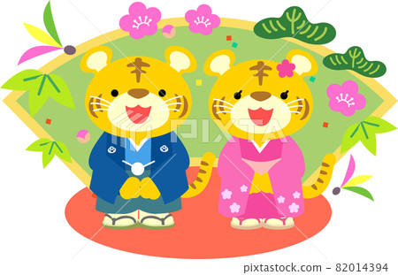New Year's card material of the zodiac of the tiger year 82014394