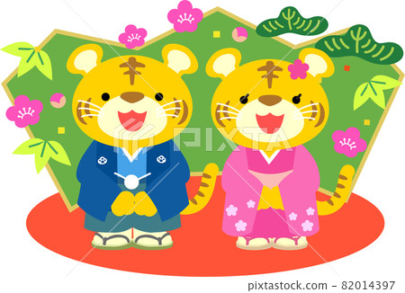 New Year's card material of the zodiac of the tiger year 82014397