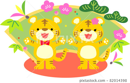 虎年生肖賀年片素材 82014398