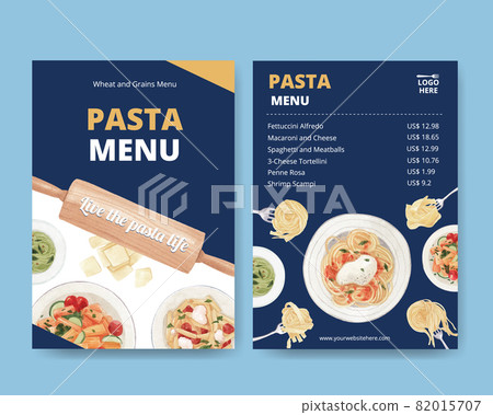 Menu template with pasta cancept,watercolor style Menu template with pasta cancept,watercolor style 82015707